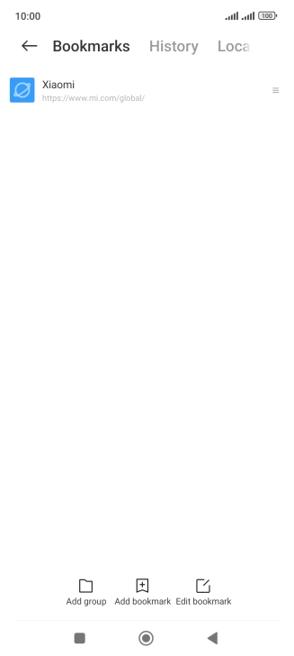 Press the required bookmark. Press the required bookmark.