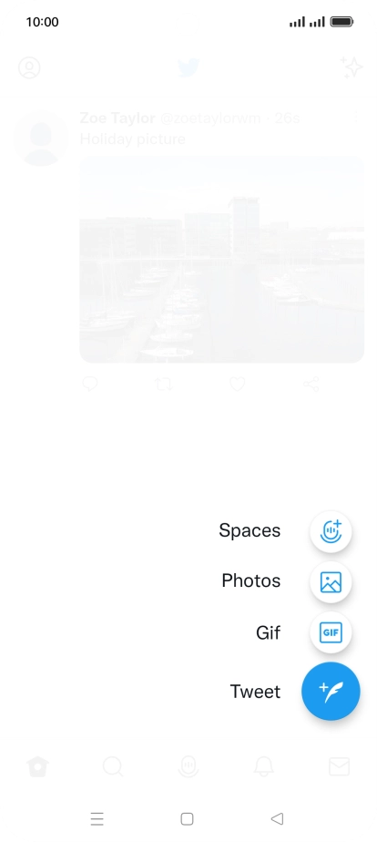 Press the new tweet icon.