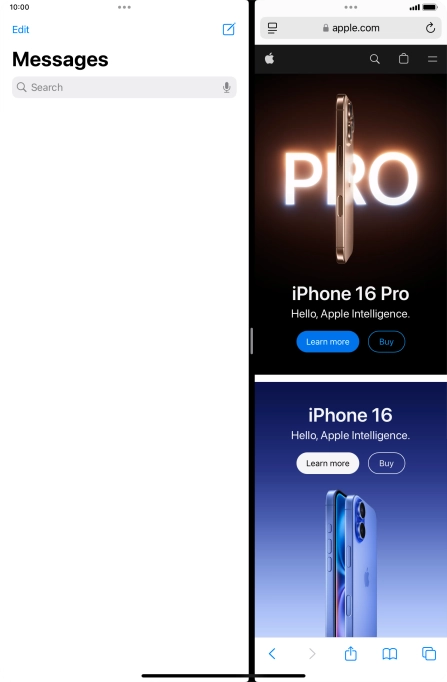 The applications are now displayed on a split screen.