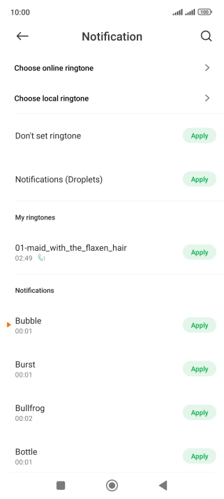 Once you've found a message tone you like, press Apply.