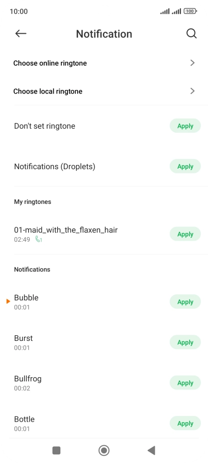 Once you've found a message tone you like, press Apply.