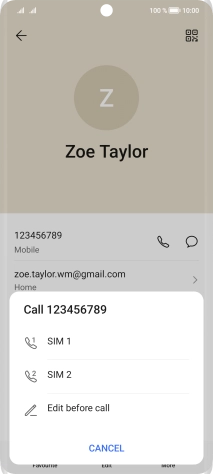 Press the required SIM.