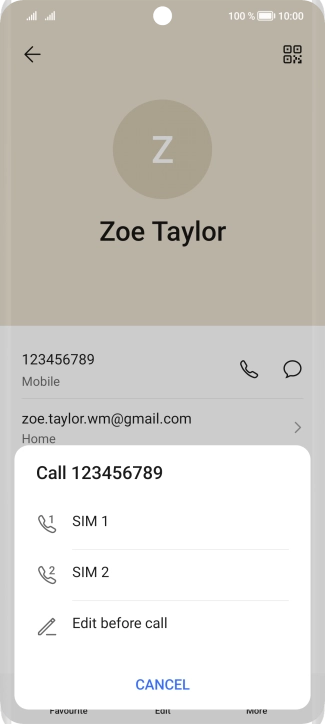 Press the required SIM.