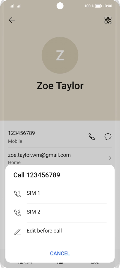 Press the required SIM.