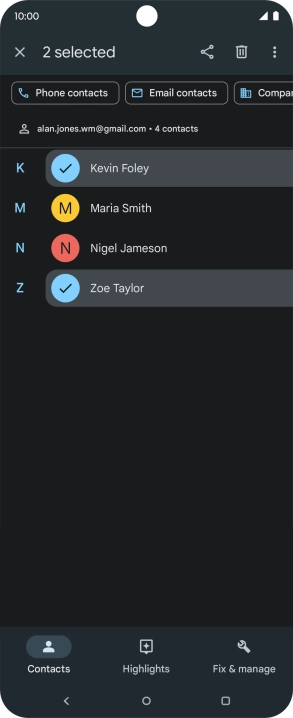 Press the menu icon.