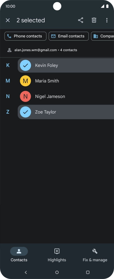 Press the menu icon.