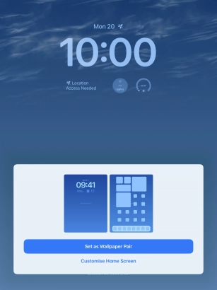 To use the same colour theme on the home screen, press Set as Wallpaper Pair.