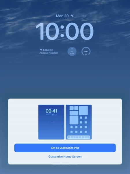 To use the same colour theme on the home screen, press Set as Wallpaper Pair.