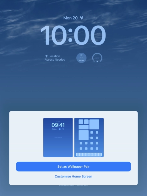 To use the same colour theme on the home screen, press Set as Wallpaper Pair.