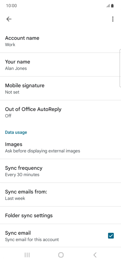 Press Account name and key in the required name.