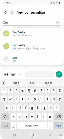 Press the required contact.