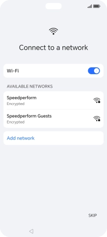 Press the required Wi-Fi network.