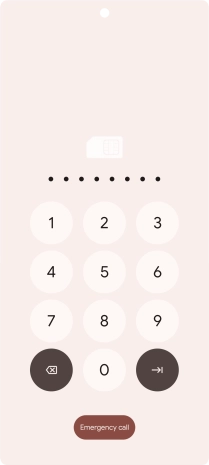 Key in the PUK and press arrow right.