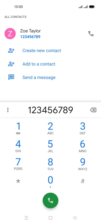 Key in the required number and press the call icon.