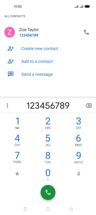 Key in the required number and press the call icon.
