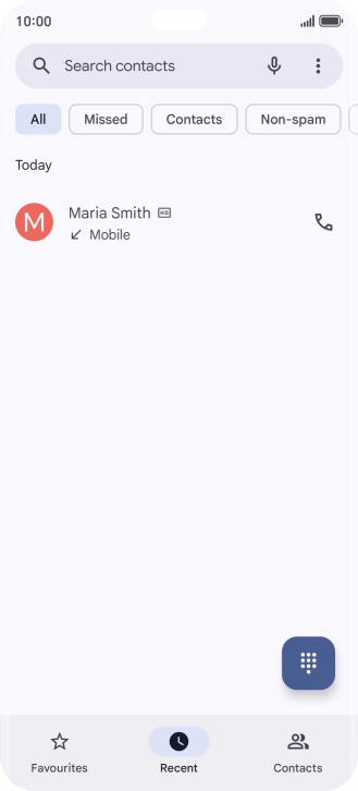 Press and hold the required number.