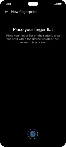 Follow the instructions on the screen to create the phone lock code using your fingerprint.
