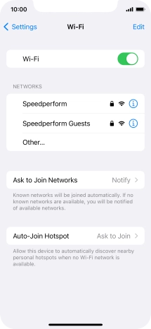 Press the required Wi-Fi network and key in the password for the Wi-Fi network.