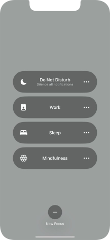 Press the required focus mode to activate or deactivate it immediately.
