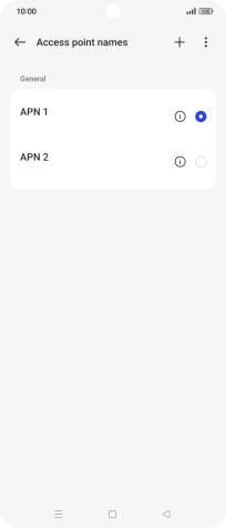 Press the field next to the data connection to activate it.