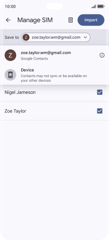 Press the required Google account.