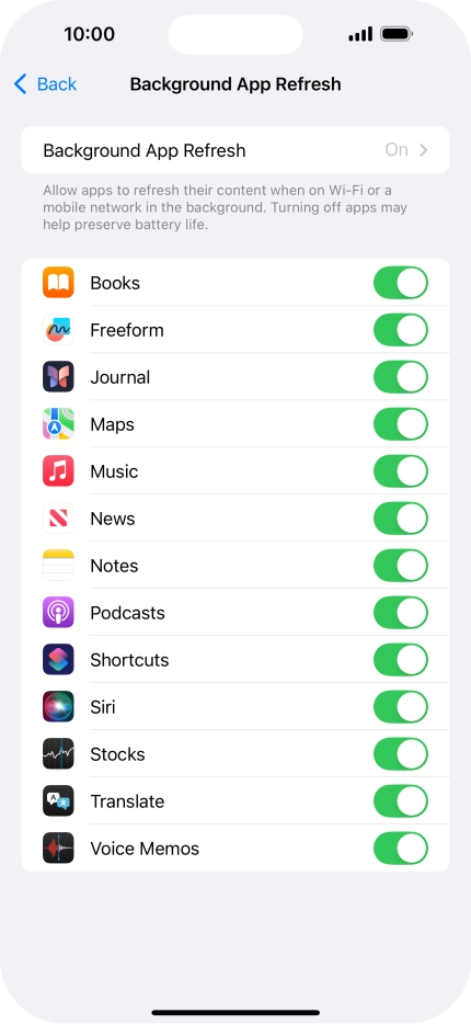 Press Background App Refresh.