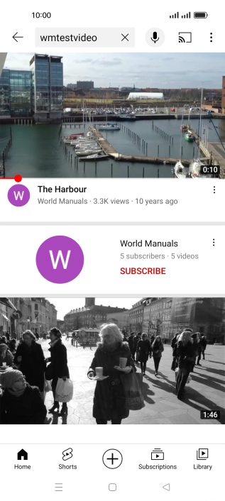 Press the required video clip. Press the required video clip.