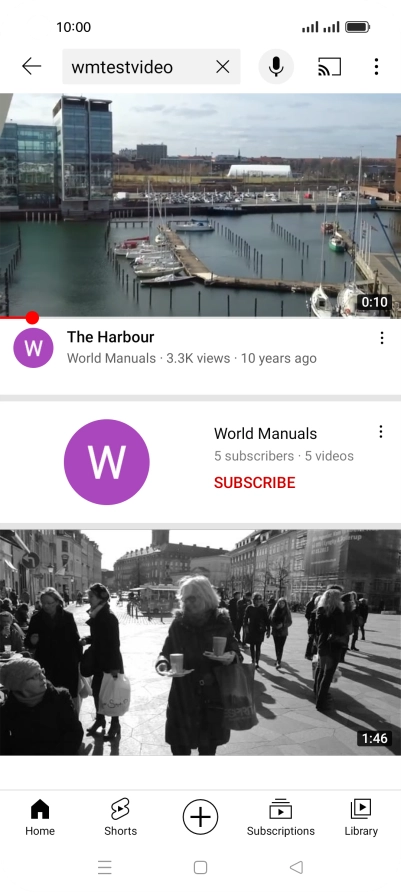 Press the required video clip. Press the required video clip.