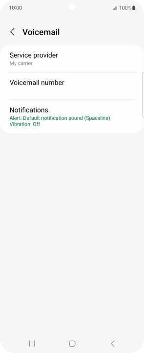 Press Voicemail number.