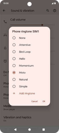 Press the required ring tones to hear them.
