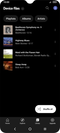 Press the required audio file.