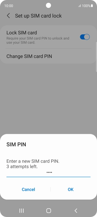 Key in a new four-digit PIN and press OK.