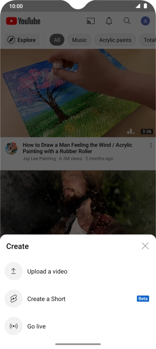 Press Upload a video.