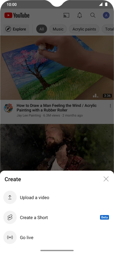 Press Upload a video.