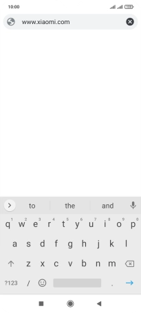 Key in the address of the required web page and press arrow right.