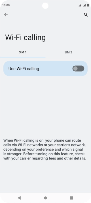 Press the required SIM.