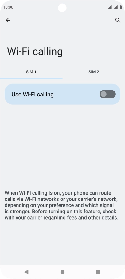 Press the required SIM.