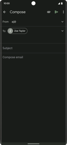 Press Subject and key in a subject.