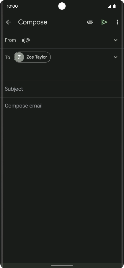 Press Subject and key in a subject.
