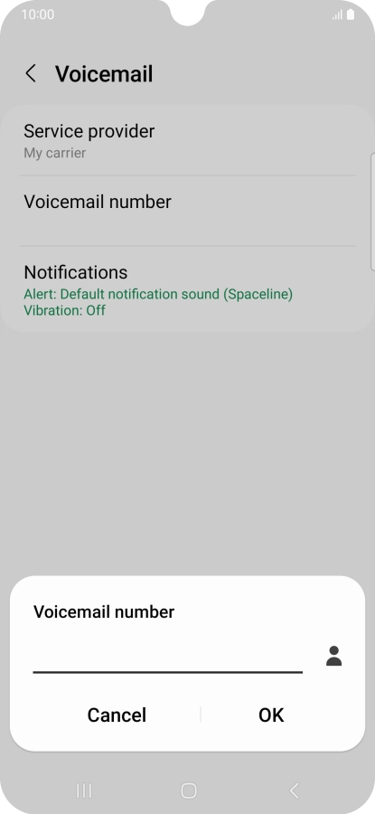 Key in +447836121121 and press OK.