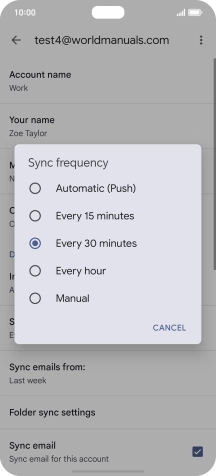 Press the required setting. Press the required setting.