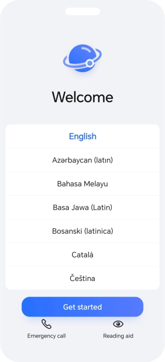 Press the required language.