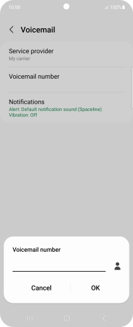 Key in +447836121121 and press OK.