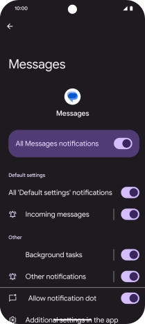 Press the indicator next to 