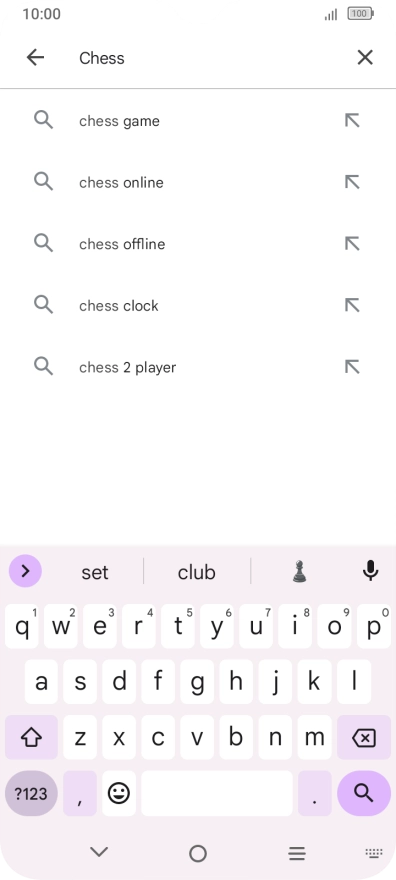 Key in the name or subject of the required app and press the search icon.