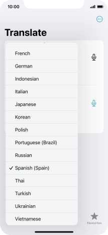 Press the required target language.