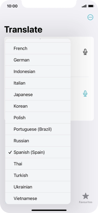 Press the required target language.