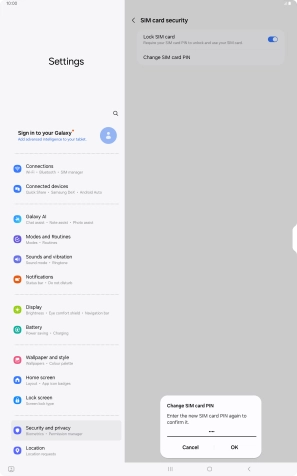 Key in the new PIN again and press OK.