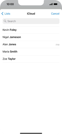 Press the required contact.