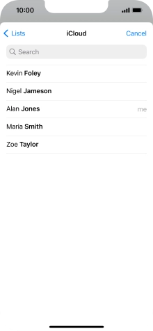 Press the required contact.